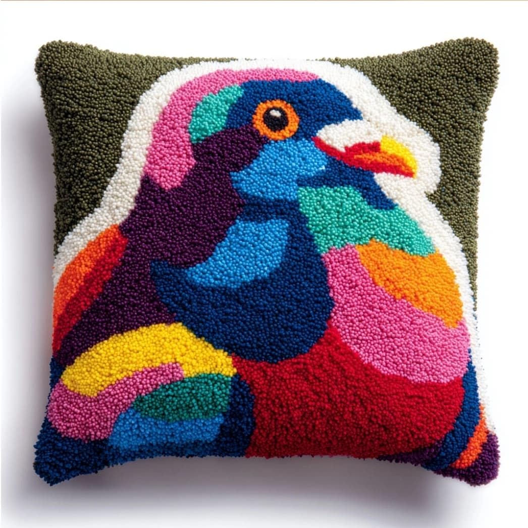 Taxpy Latch Hook Cushion Kits Pigeon 17X17 Inch