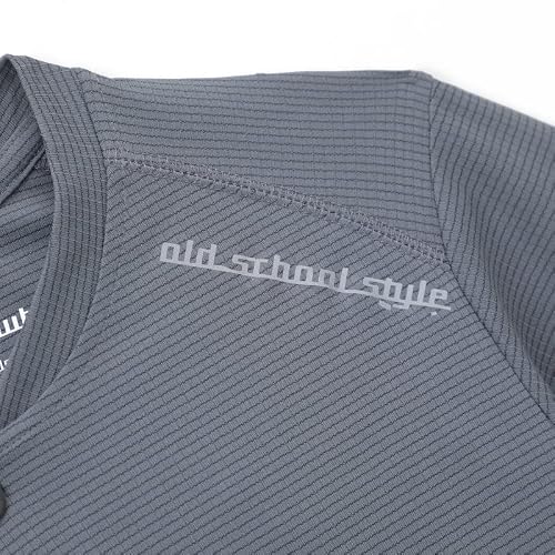 Chopper Club Boys Sports T Shirts Polyester Non-Lycra Zip Dry Pack Of 3 Henley Neck Tees Ultra Soft| Super Wick- Checker Knit Blue|Olive|Lt Grey 14 #TOP6