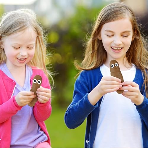 Miniatura 7 de Zomiboo Paquete de 4 juguetes sensoriales elásticos para excrementos falsos con ojos de bricolaje para aliviar el estrés, juguetes para aliviar la