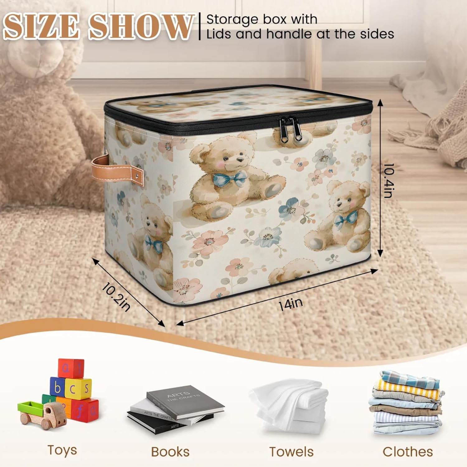 2-Pack Storage bins with lids - 26 quart organizer bins - Collapsible fabric storage bins with sturdy handles and double zipper tops - Versatile for home, toys, dorm rooms