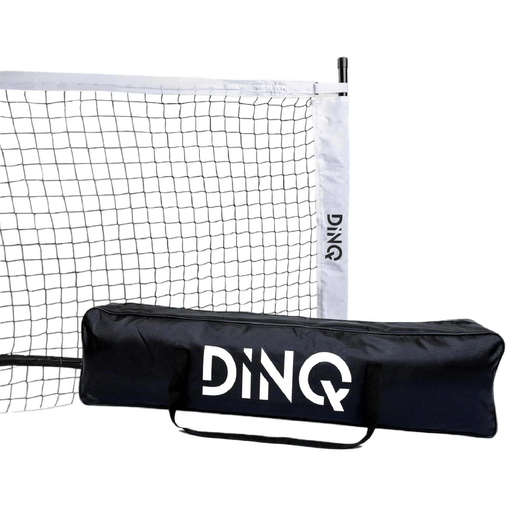 Rete da pickleball DINQ Rete da 1,5" in poliestere a 5 strati senza nodi Misura ufficiale 22 piedi Pali in fibra di vetro Portatile pronto all'uso Facile da trasportare con borsa per il trasporto