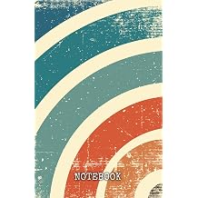 Retro Vintage Nostalgic Notebook Journal with Distressed Grunge Style Coloured Arcs Cover Design 100 cream lined pages for a retro look