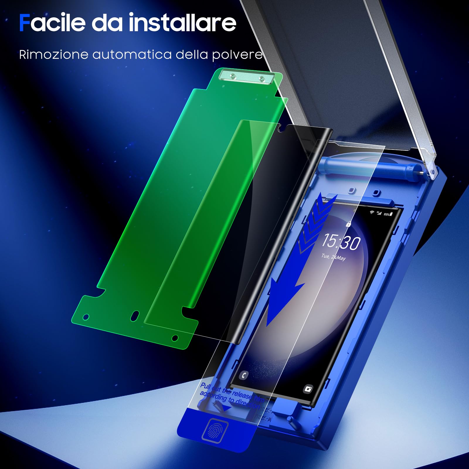 UniqueMe Pellicola Privacy per Samsung S23 Ultra, 2 Pezzi PET Anti-Spia Pellicola Protettiva, Auto Guarigione, 9D Copertura HD Trasparente Protezione Schermo per Samsung S23 Ultra