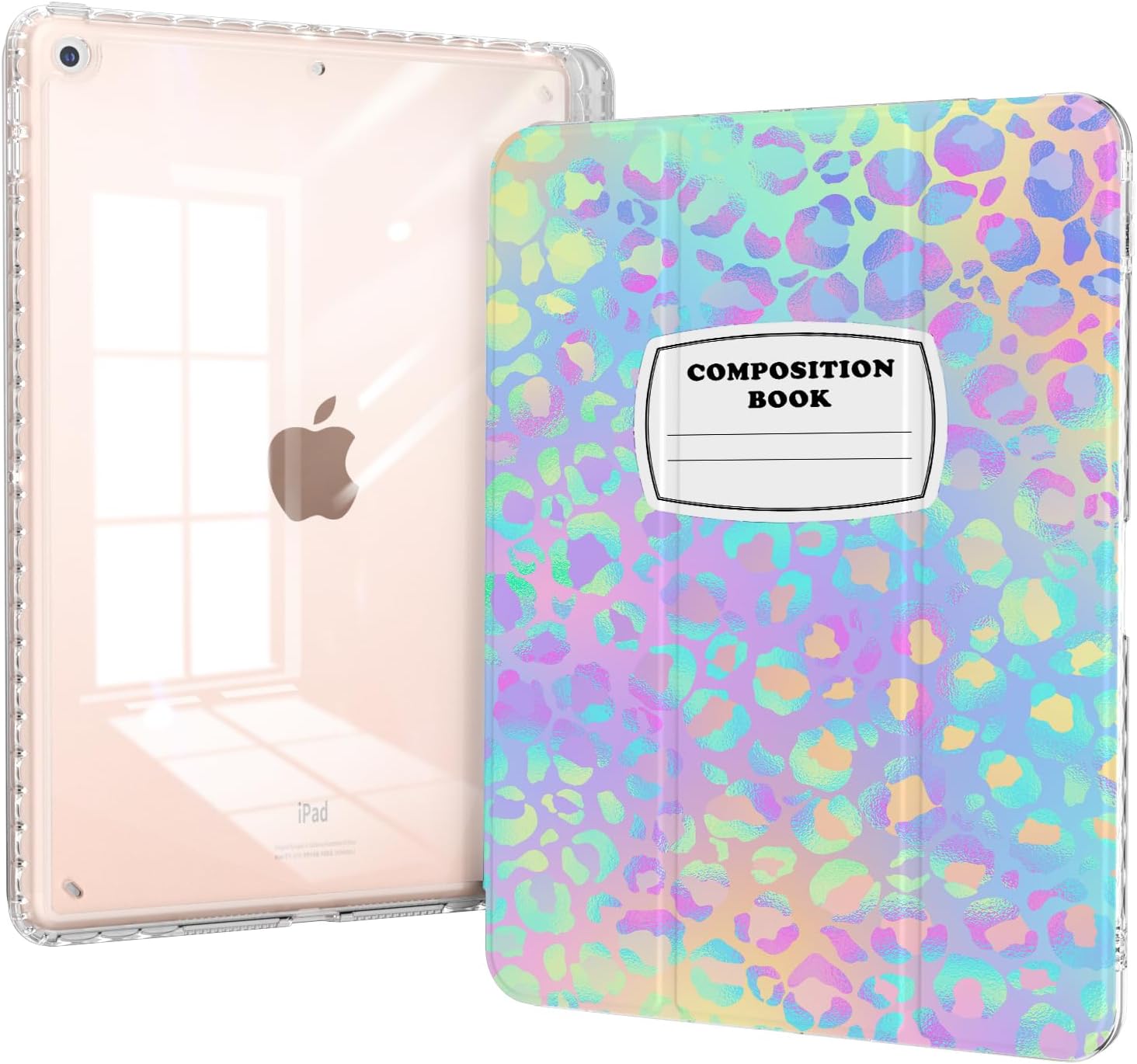 Fintie SlimShell Case For IPad 9th / 8th / 7th Generation ( 2021/2020/2019 Model) 10.2 Inch - [Built-in Pencil Holder] Soft TPU Protective Stand Back Cover, Auto Wake/Sleep, Composition Purple