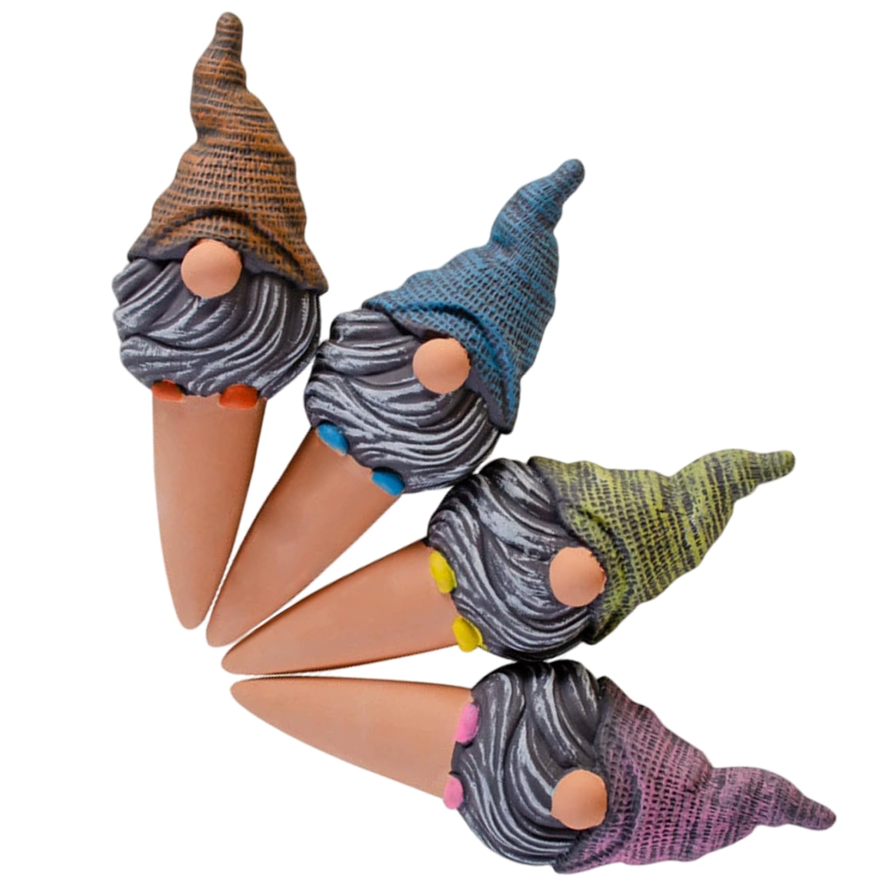 Arrosage automatique en terre cuite pour plantes de vacances avec 4 gnomes d'intérieur