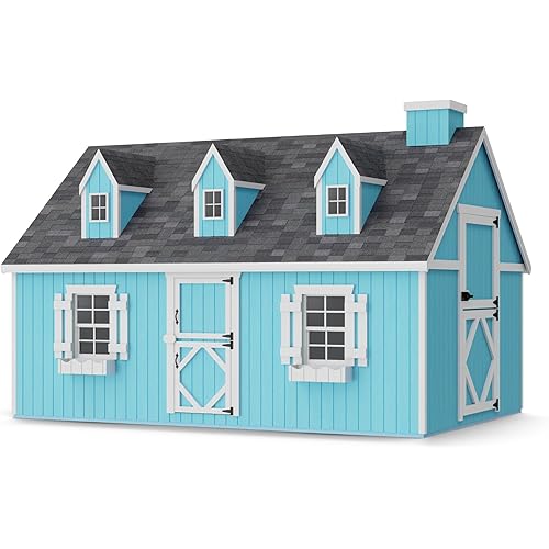 8x12 Cape Cod Playhouse with Floor and Loft, Outdoor Wood Do-It-Yourself Kit