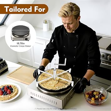 43cm Stainless Steel Crepe Spreader Tool, Crepe Spreader Pancake Maker Batter Spreading Tool for Baker & Home Use