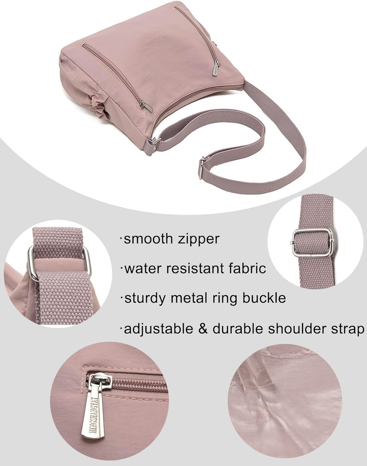 KARRESLY Women Nylon Crossbody Bags Trendy Shoulder Bags Daily Use Lightweight Purse with Pockets and Adjustable Strap - Image 6