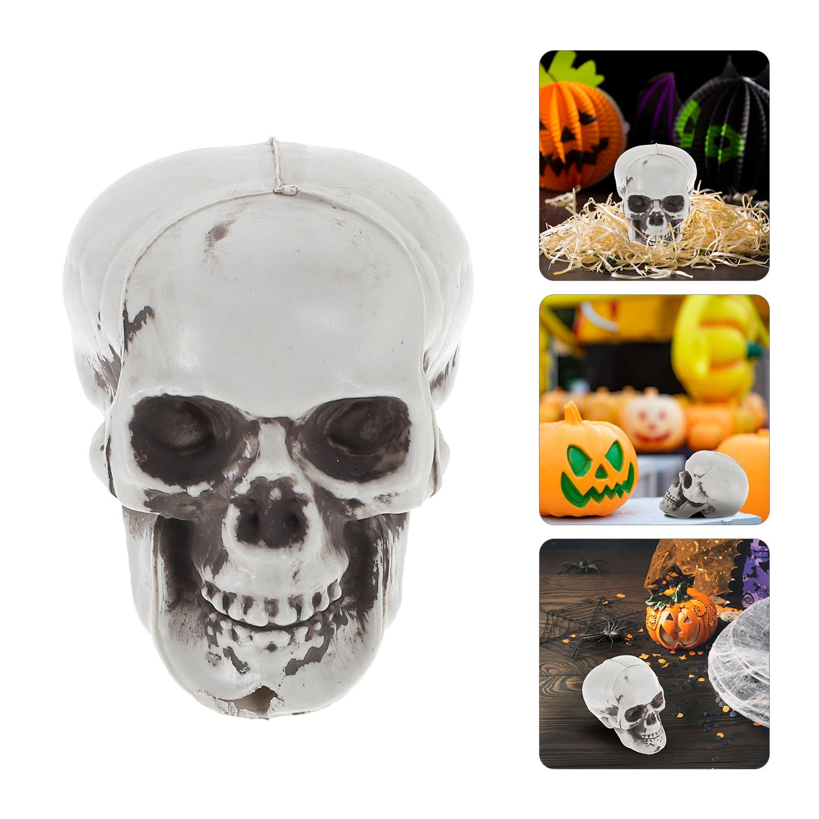 OSALADI 36 Pezzi Decorazione di Halloween Teschio in Plastica Realistica per Festa, Accessorio Spaventoso e Decorazione Casa per Halloween e Feste a Tema