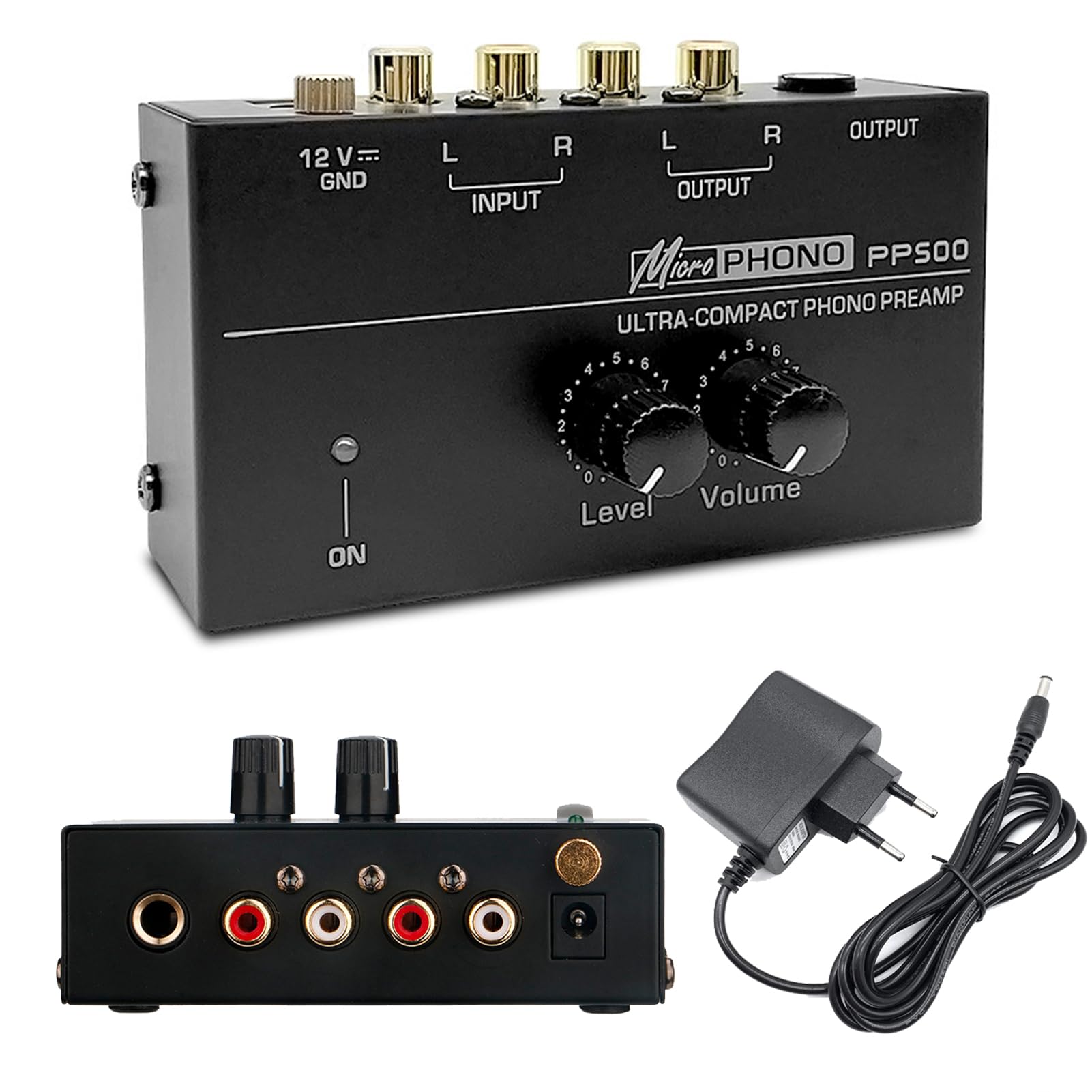 Preamplificatore giradischi MM ingresso uscita RCA stereo livello amplificatore 12 Volt