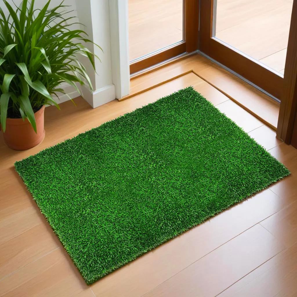 RevaTex Outdoor Green Bliss Synthetic Turf Mat – Perfect for Lawn & Patio Eco-Luxe Trim Grass Rug