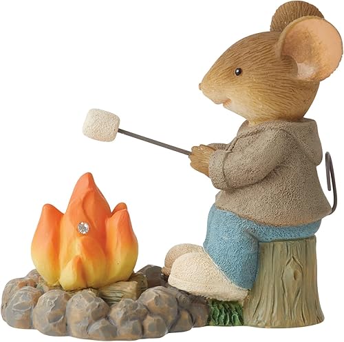 Enesco Tails with Heart Happy Camper Figurine miniature de souris avec guimauves