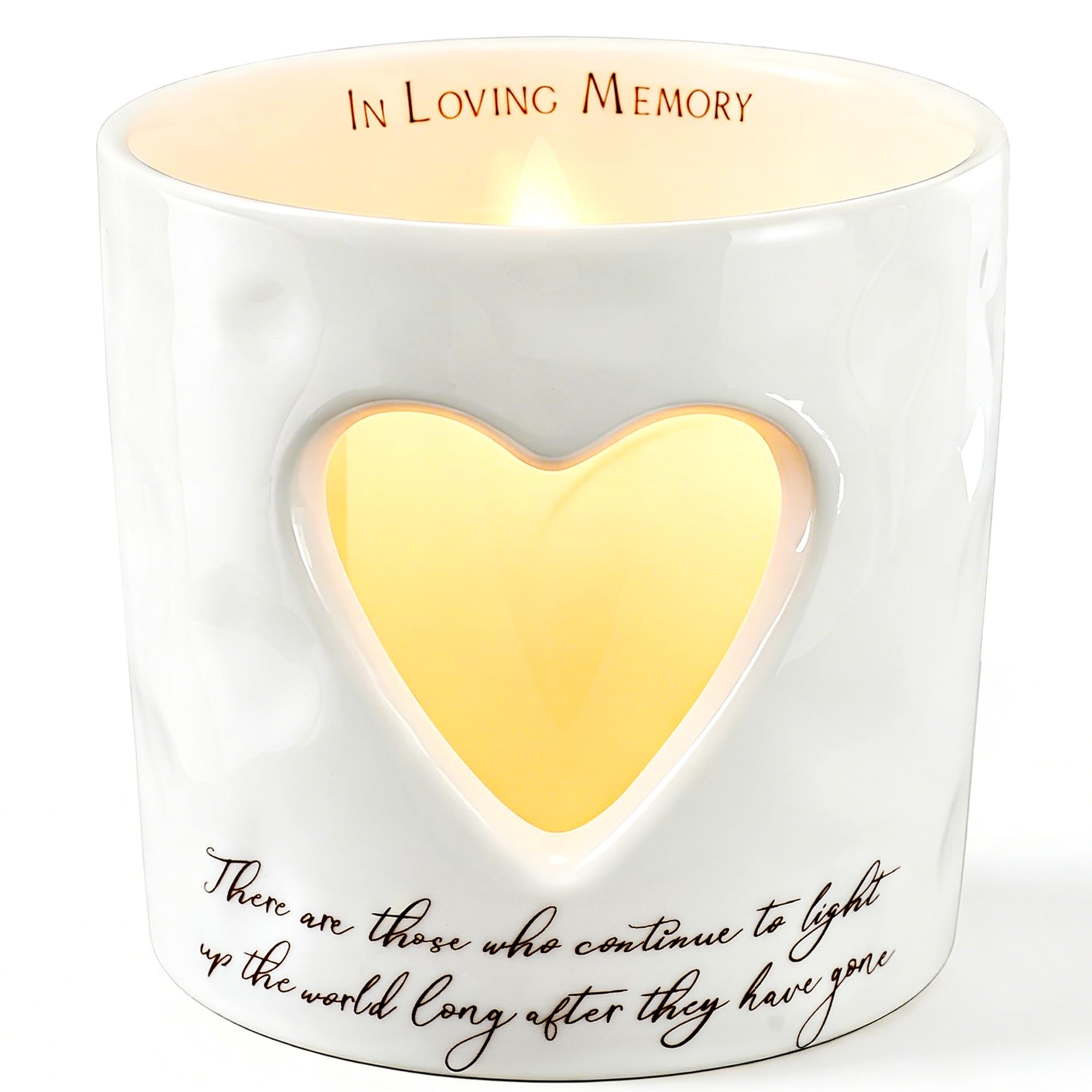 Ceramic Memorial Tea Light Candle Holder, Sympathy Gift for Loss of Loved One, Thoughtful Funeral Remembrance & Condolence Gift, Fits Tealight & LED Candles (Candles Not Included)