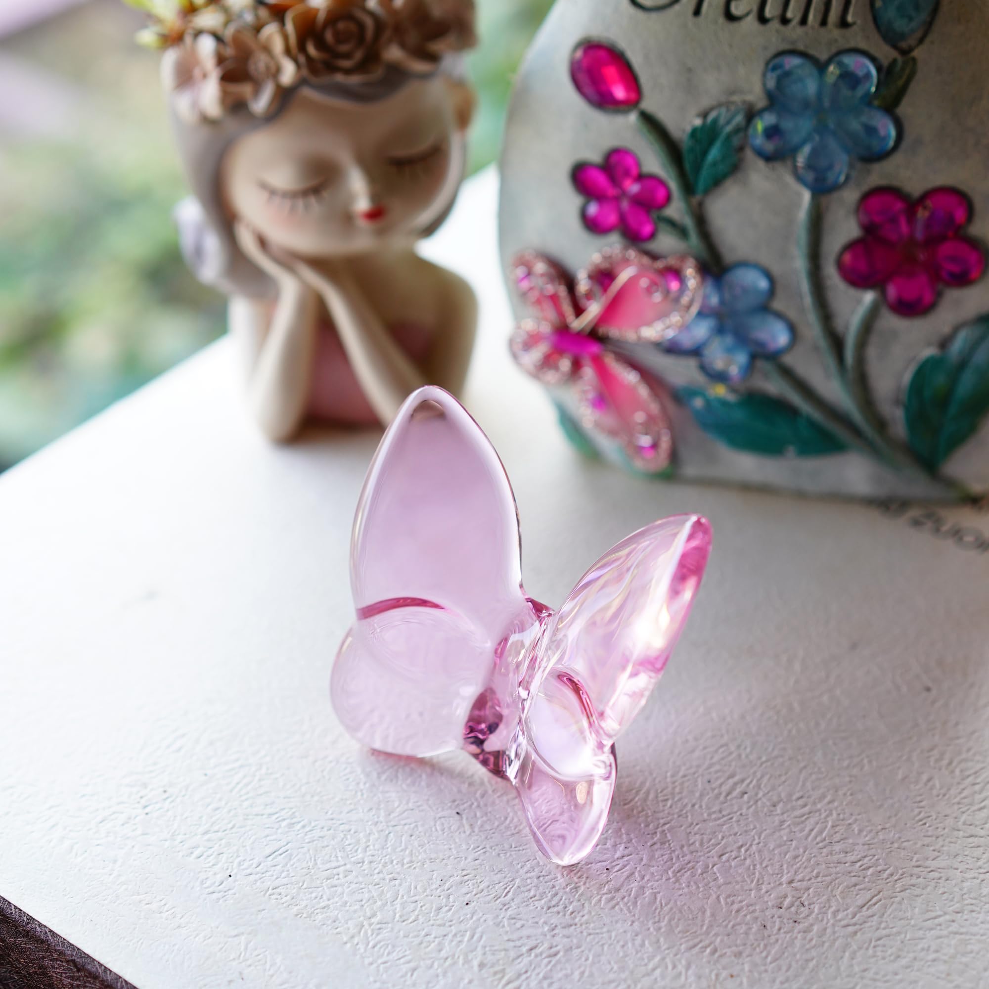 kanpura Pink Crystal Butterfly Figurine,Flying Butterfly Figurine - Image 4