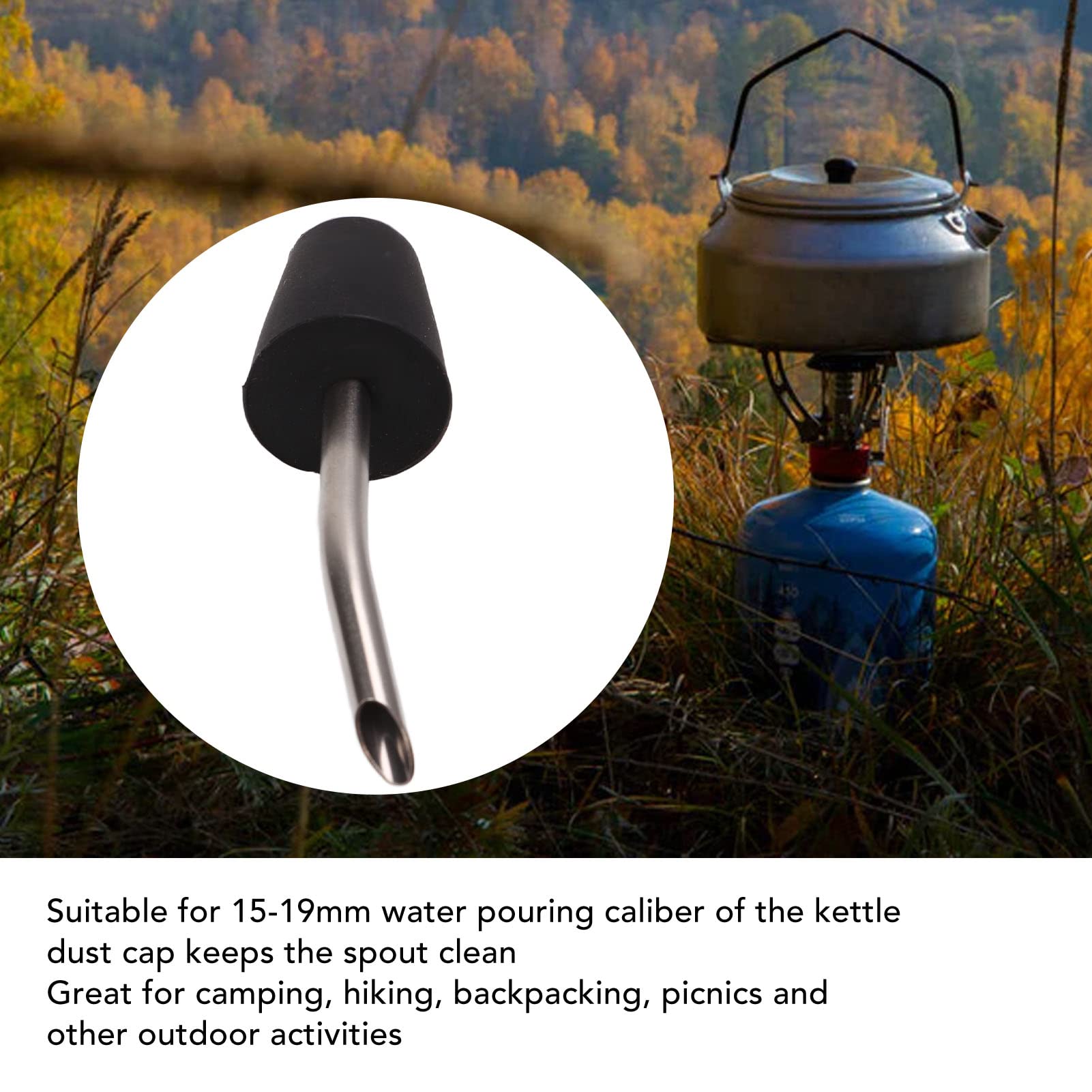 Stainless Steel Pourer, Speed Wine Bottle Pourer Liquor Pour Spout Replacement Accessories Extension with Dust Cap for Coffee Alcohol (Black)