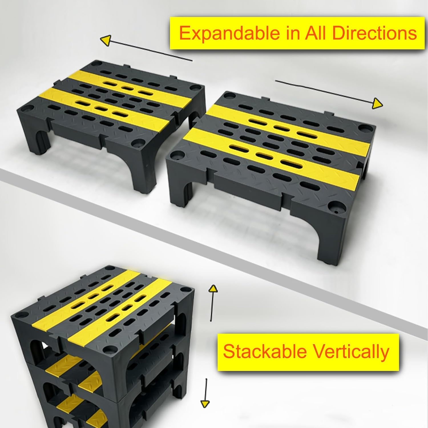 Floor Riser Raised Platform, Non-Slip Plug-in System Lightweight Pallet, Plastic Pallet Easy to Stack, Plastic Tray for Kitchen Balcony Supermarket Warehouse