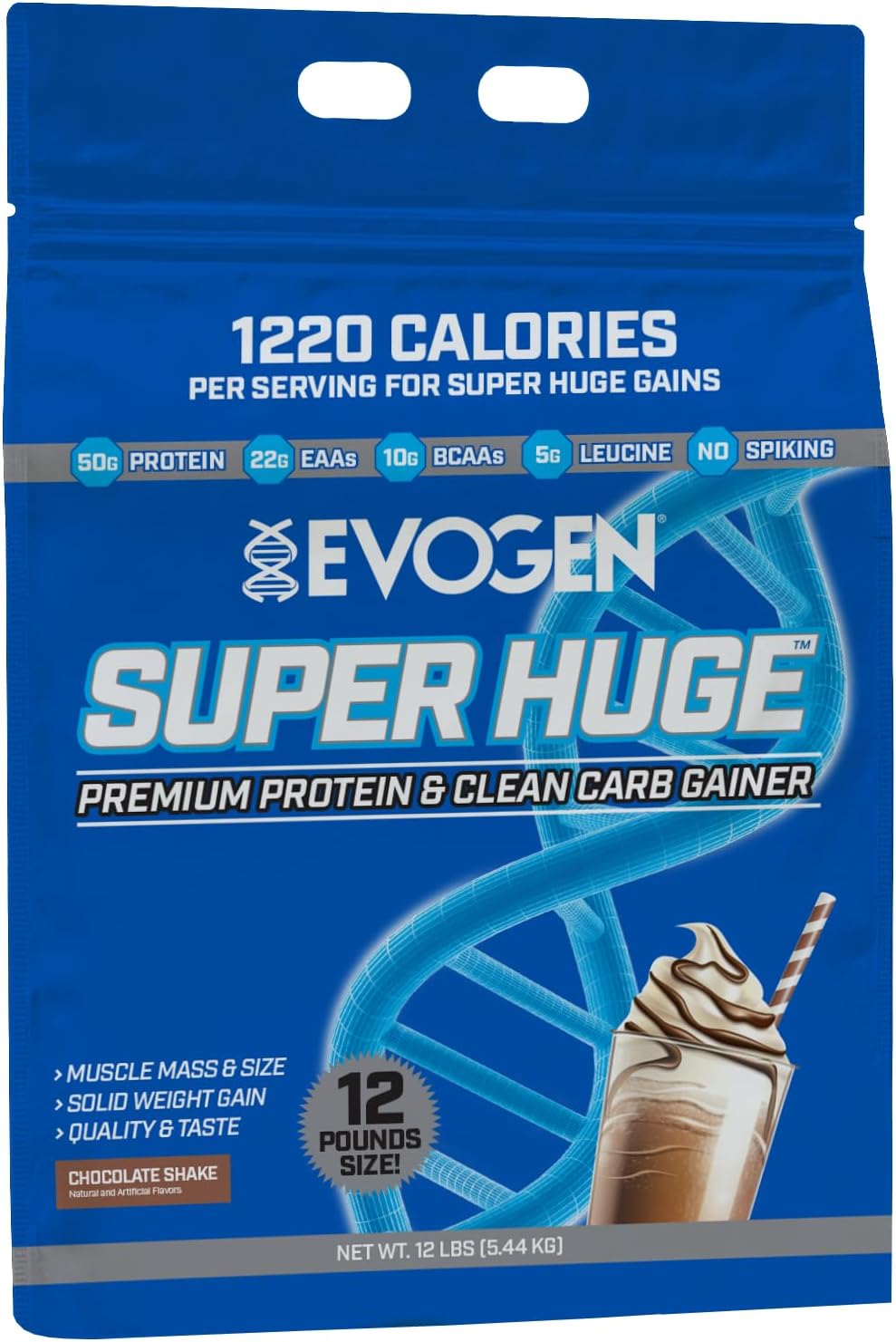 EVOGEN SUPER HUGE PREMIUM PROTEIN & CLEAN CARB GAINER CHOCOLATE SHAKE