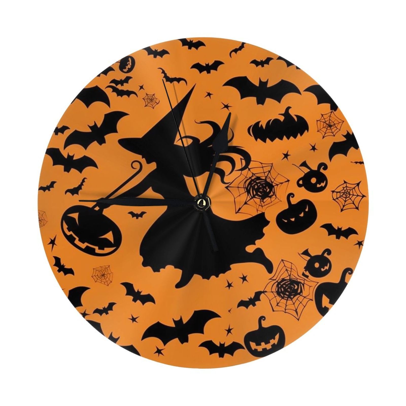 Horloge murale silencieuse Halloween 25,4 cm sans tic-tac à piles pour chambre