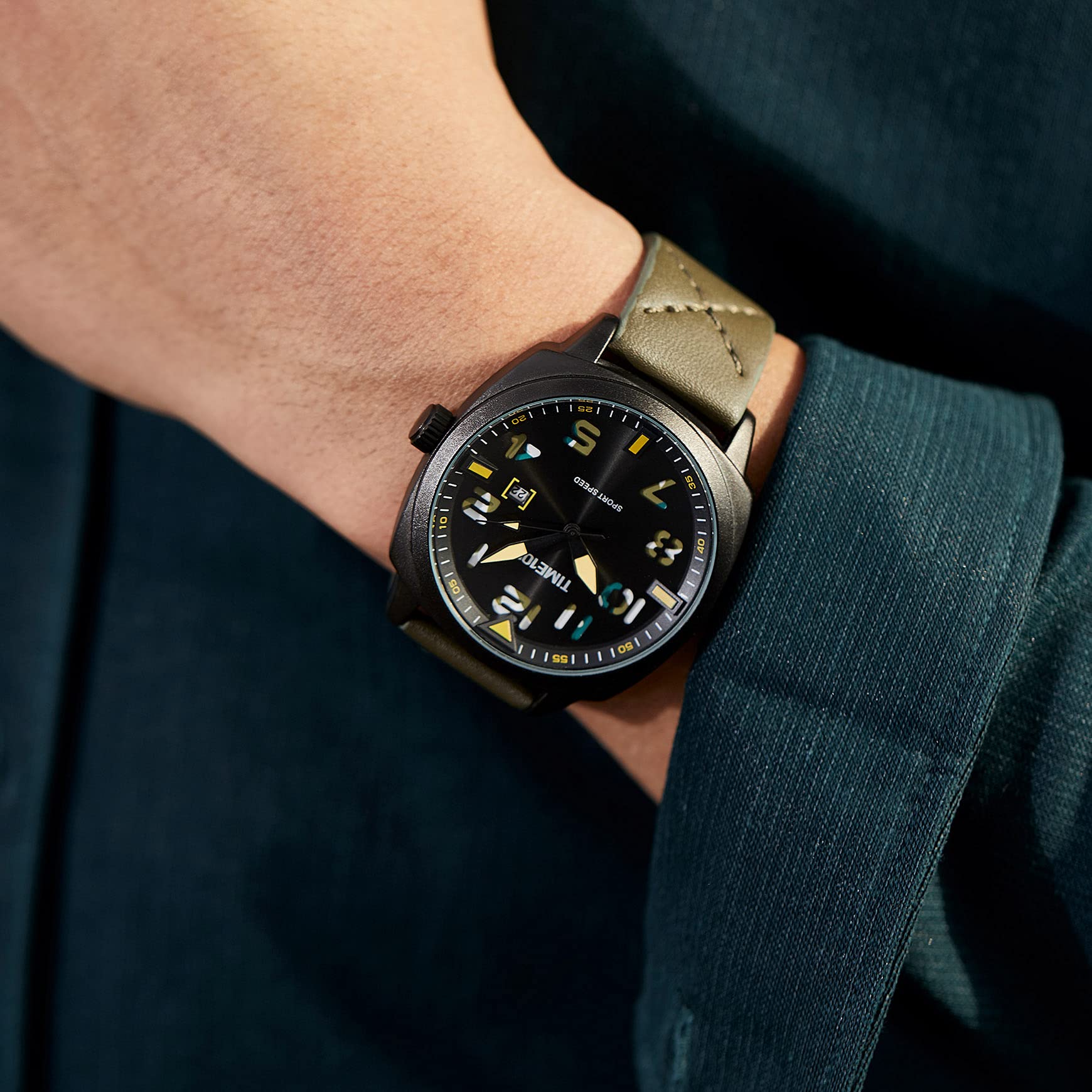 TIME100 Reloj deportivo digital militar electrónico impermeable luminoso japonés cuarzo relojes para hombres y mujeres verde