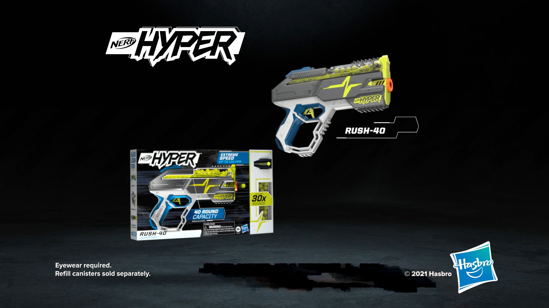 Amazon.com: Nerf Hyper Rush-40 Pump-Action Blaster, 30 Hyper