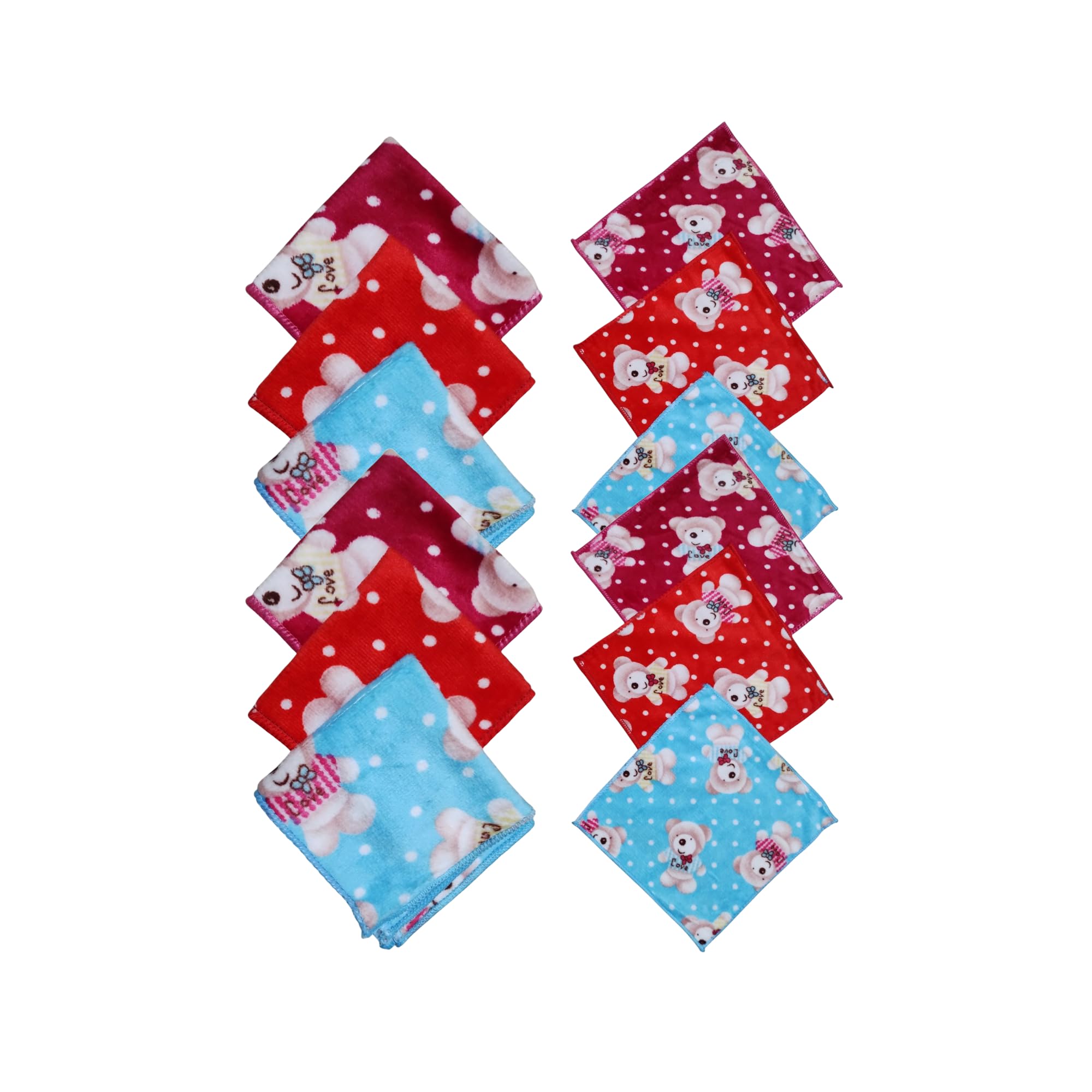 12 Pcs Small Microfiber Hand Towels | Super Soft Handkerchiefs for Women & Children | Rakhi 25x25 cm-image-15