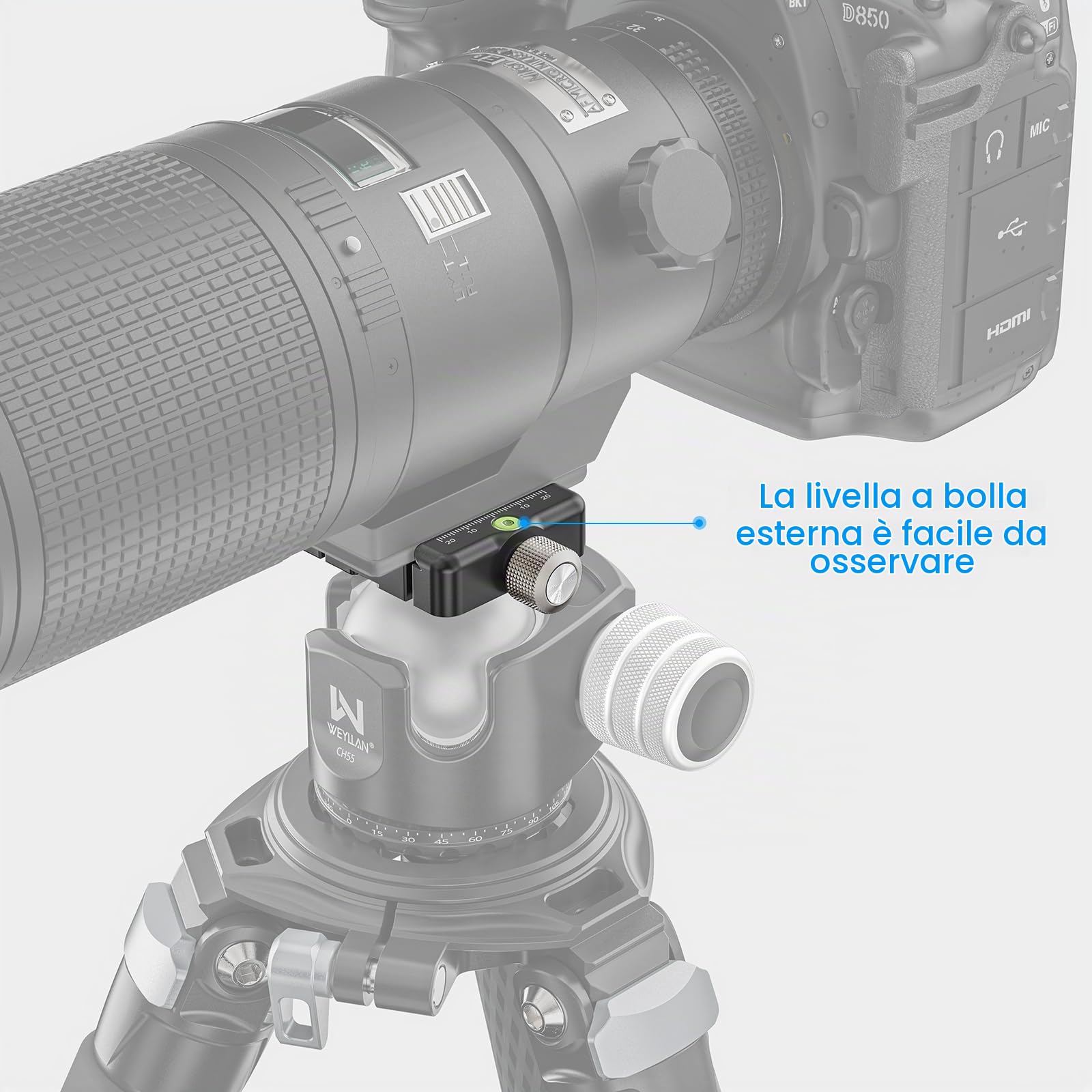 WEYLLAN AL60 Quick Release Plate Clamp, Morsetto per Piastra a Sgancio Rapido, Quick Release Clamp per Arca Swiss, Bloccaggio a Manopola e Bloccaggio a Leva