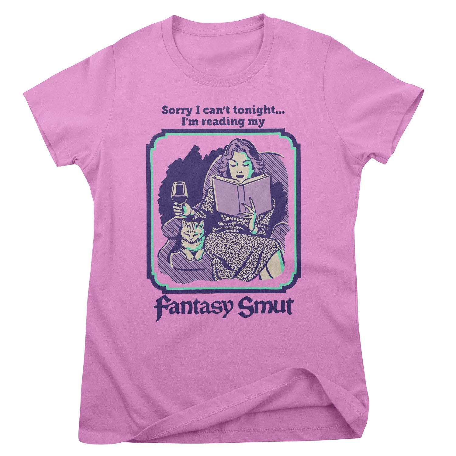 Steven Rhodes Women's Pink Officially Licensed Fantasy Smut T-Shirt (Pink), Large