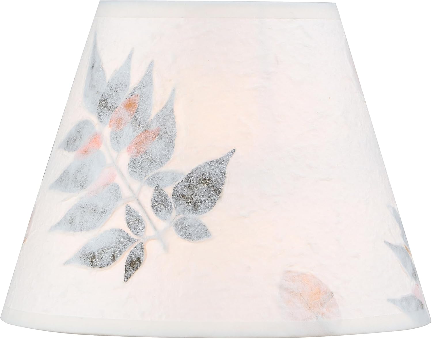 Aspen Creative 56038 Empire Uno Lamp Shade in White with Petal Paper, 5" Top x 9" Bottom x 7" Slant Height, Slip UNO 33mm