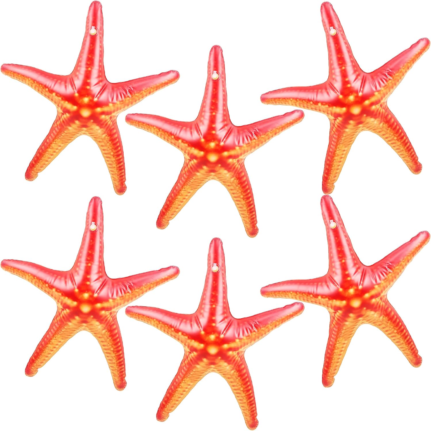 6 Pcs 20 Inch Inflatable Starfish Inflatable Marine Creature Large Starfish Blow Up Pool Playthings for Mermaid Ocean Theme Under the Sea Party Ornaments