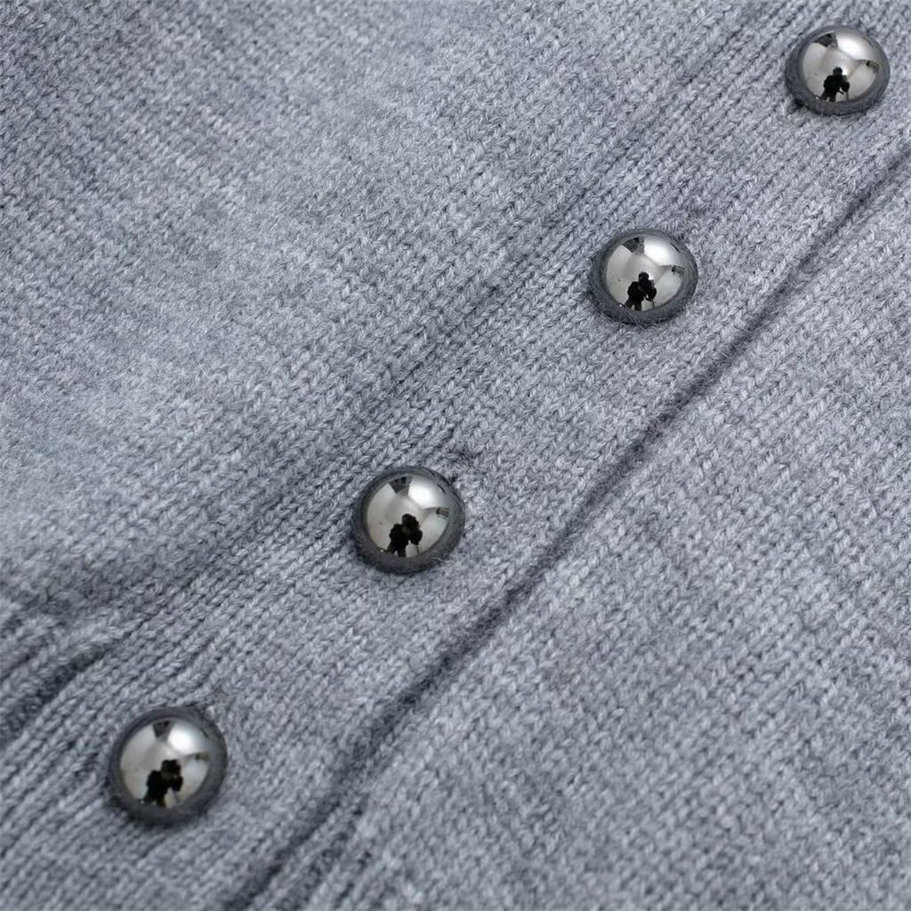 Spring Stand-up Collar Single-Breasted Decorative Short Knit Sweater Women's Jacket