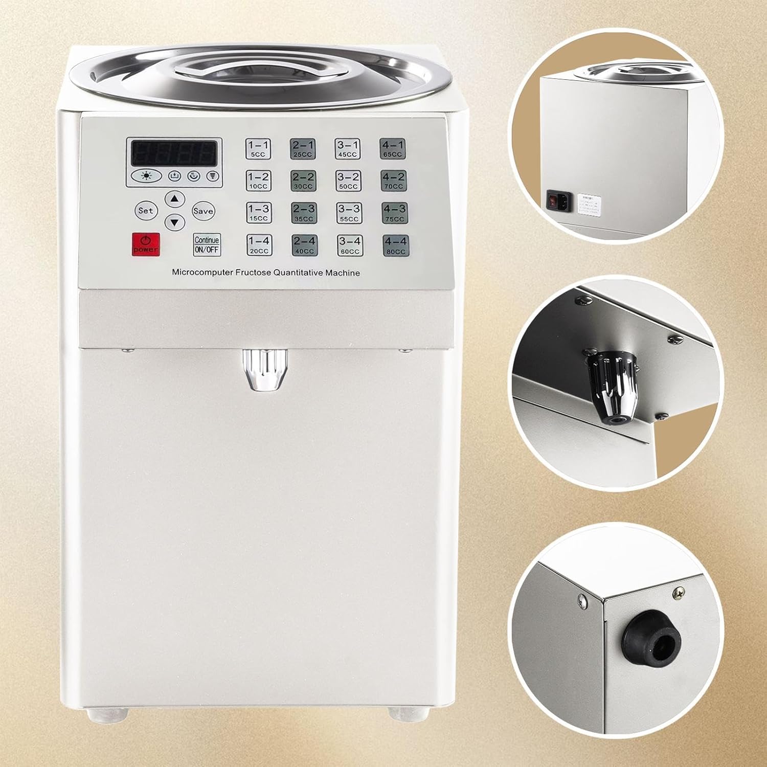 Automatic Syrup Dispenser,Fructose Quantitative Machine | Coffee Bubble Tea Milk Tea Equipment for Tea Shop, Hotel, Bakery