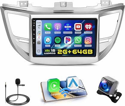 2+64GB 9" Android 15 Carplay Car Radio for Hyundai Tucson 2015-2018