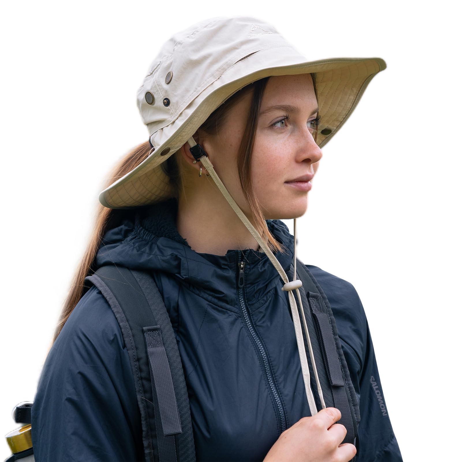 TOP-EX Chapeau de soleil à large bord pour femme, UPF 50, protection UV, imperméable, pliable, chapeau de safari pour l'extérieur, la marche, la pêche, avec trou pour queue de cheval