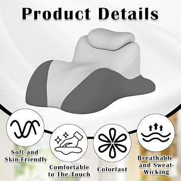 Sweet Spot Pillow for Couples, Ergonomic Intimacy Pillow and 27° Angle Wedge Pillows for Deep Support, Premium Memory Foam Position Pillows with Removable Washable Cover