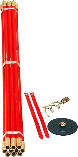 Rothenberger 130080 drain rod set with two tools and straps