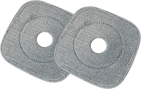 2 Pack 9 Inch Square Microfiber Pad Refill Compatible with True & Tidy Thick SPIN-800 TrueClean Mop, M16 and Most Square Spin Mop, Bucket - Grey