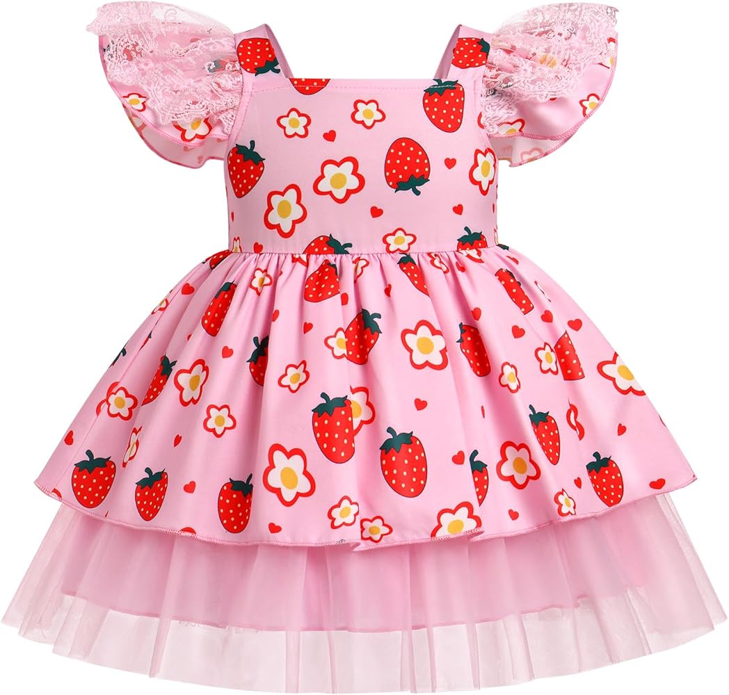 open lace back dress Amazon.com: ODASDO Baby Girls Strawberry Dress Toddlers Kids Girl Berry  Printed Square Neck Princess Tutu Tulle Knee Length Short Dresses for  Birthday Party Pageant Wedding Holiday Summer Casual Pink 9-12M: Clothing,  Shoes