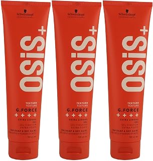 Schwarzkopf Osis Texture G.Force Lot de 3 flacons de gel coiffant 150 ml, soin cheveux flacon de 150 ml