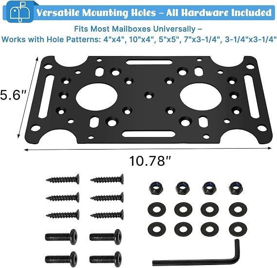 Aolamegs Mailbox Post Mount Bracket, Plate for mounting Board mailboxes & Accessories, Compatible with 4x4 Posts Base, Mail Boss, Architectural MAILBOXES, Gibraltar, hykolity, adoorn