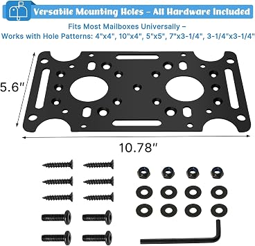 Aolamegs Mailbox Post Mount Bracket, Plate for mounting Board mailboxes & Accessories, Compatible with 4x4 Posts Base, Mail Boss, Architectural MAILBOXES, Gibraltar, hykolity, adoorn