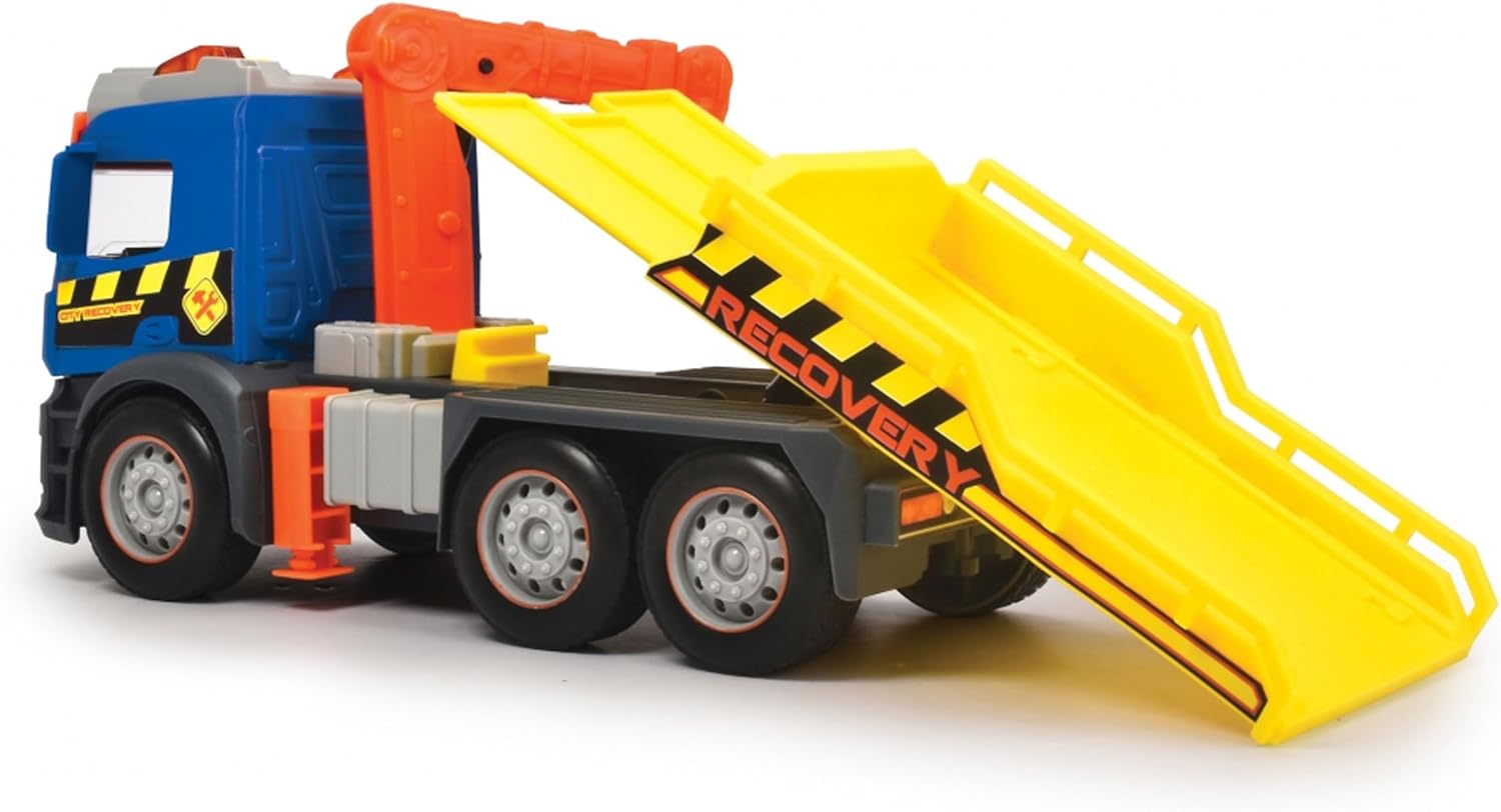 Dickie Toys Toy Truck Recovery Tow Truck with Crane, Friction Powered