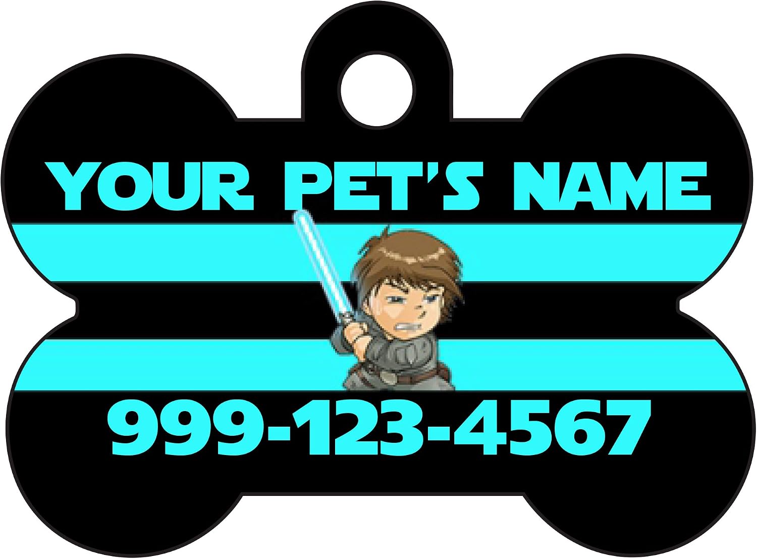 uDesignUSA Luke Skywalker Pet Id Dog Tag Personalized w/Name & Number