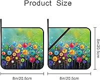 Vista 2 de Juego de 2 soportes para ollas de pintura de acuarela floral abstracta, resistentes al calor, para microondas, horno, horno y barbacoa