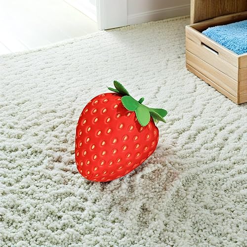 Miniatura 5 de Kisangel Almohada de peluche de fresa, 13.77 pulgadas, bonita almohada de cama de frutas suaves, cojín de cumpleaños, artículos de asiento, color