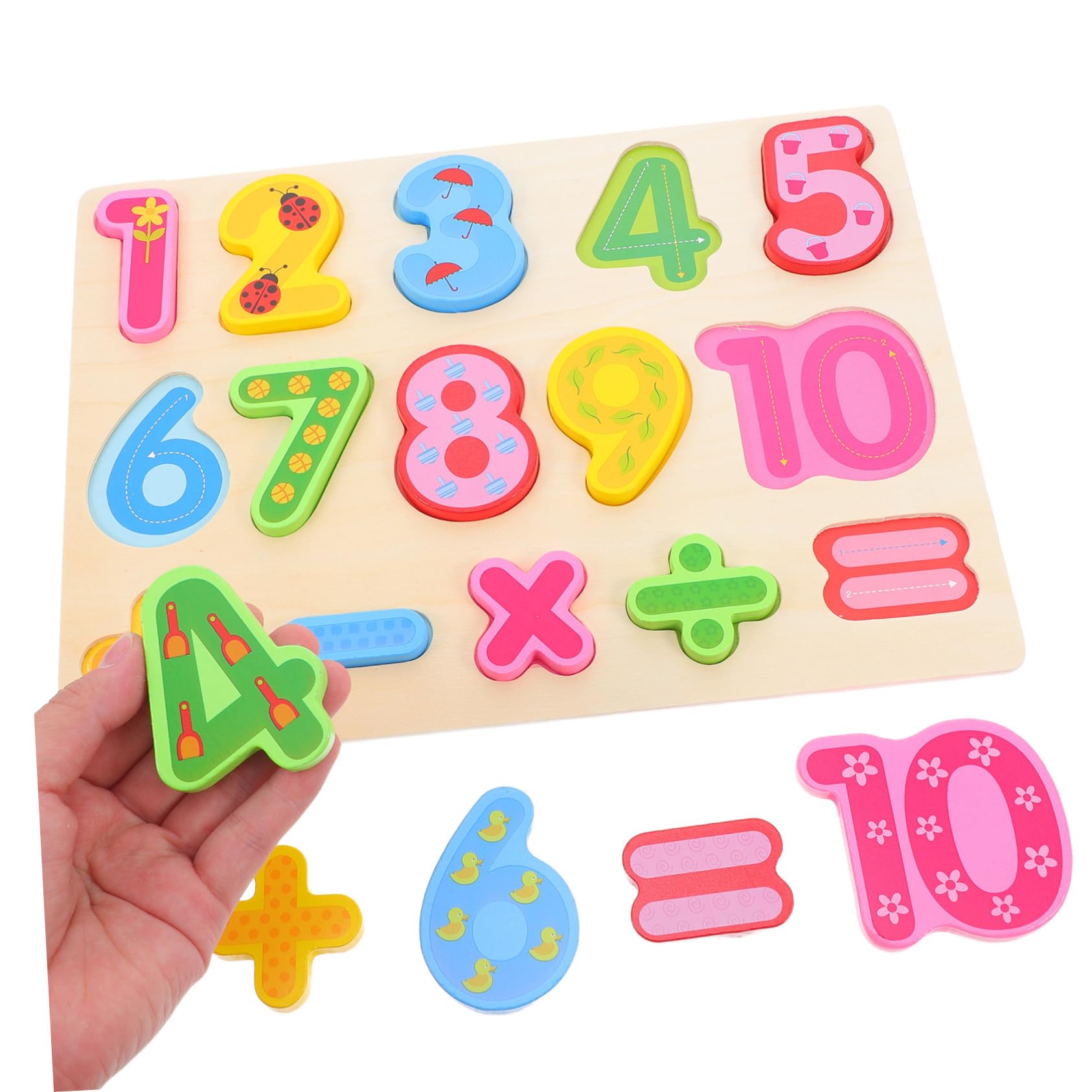 Rompecabezas de Madera Números y Letras 3 Piezas para Niños | Tableros Montessori, Aprendizaje Preescolar, Coordinación Ojo-mano y Organización Sencilla