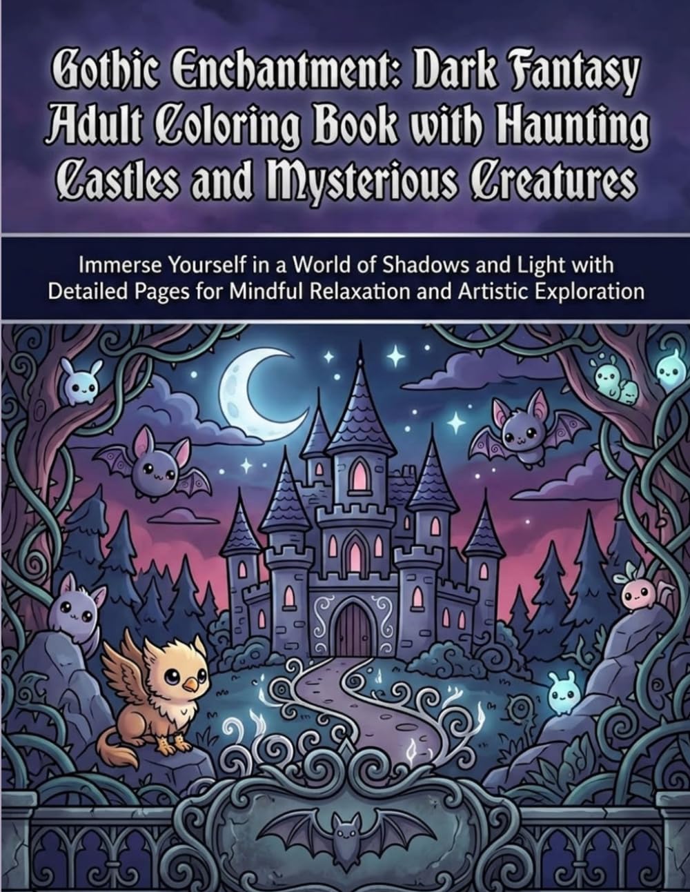 Gothic Enchantment: Dark Fantasy Adult Coloring Book with Haunting Castles and Mysterious Creatures: Intricate Illustrations for Creative Escape and Relaxation in Ethereal Landscapes