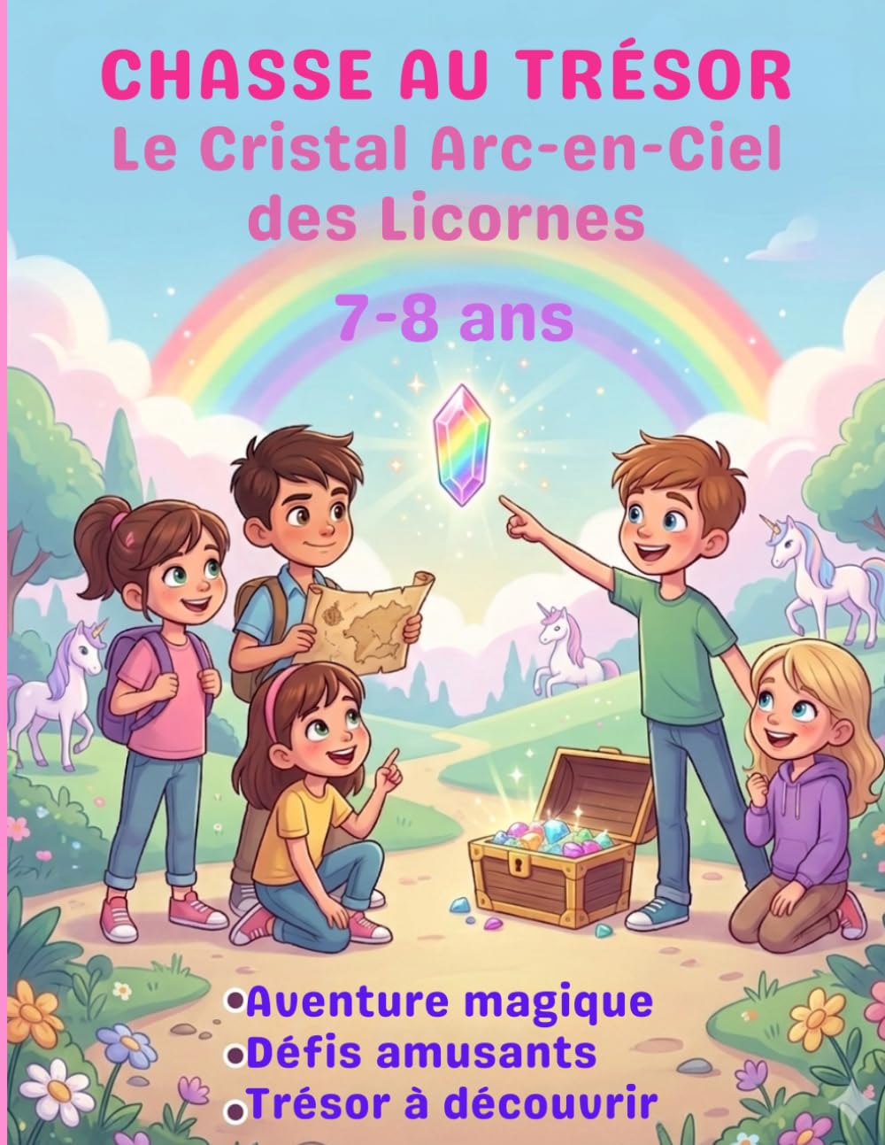 Chasse au Trésor Licornes - Le Cristal Arc-en-Ciel des Licornes 7-8 ans: Jeu anniversaire clé en main – activité immersive pour enfants