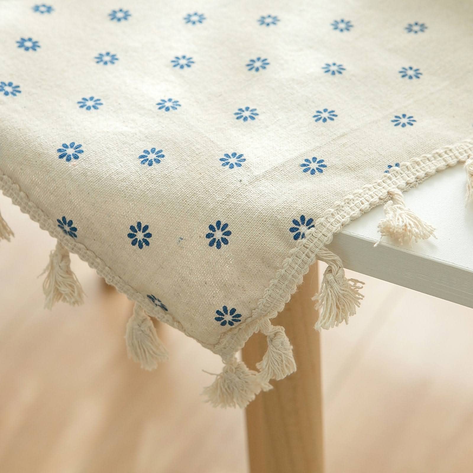 Tovaglia floreale moderna blu 6 posti in tessuto non tessuto cotone lino elegante 140 x 160 cm design per protezione cucina arredamento elegante per sala da pranzo ed eventi