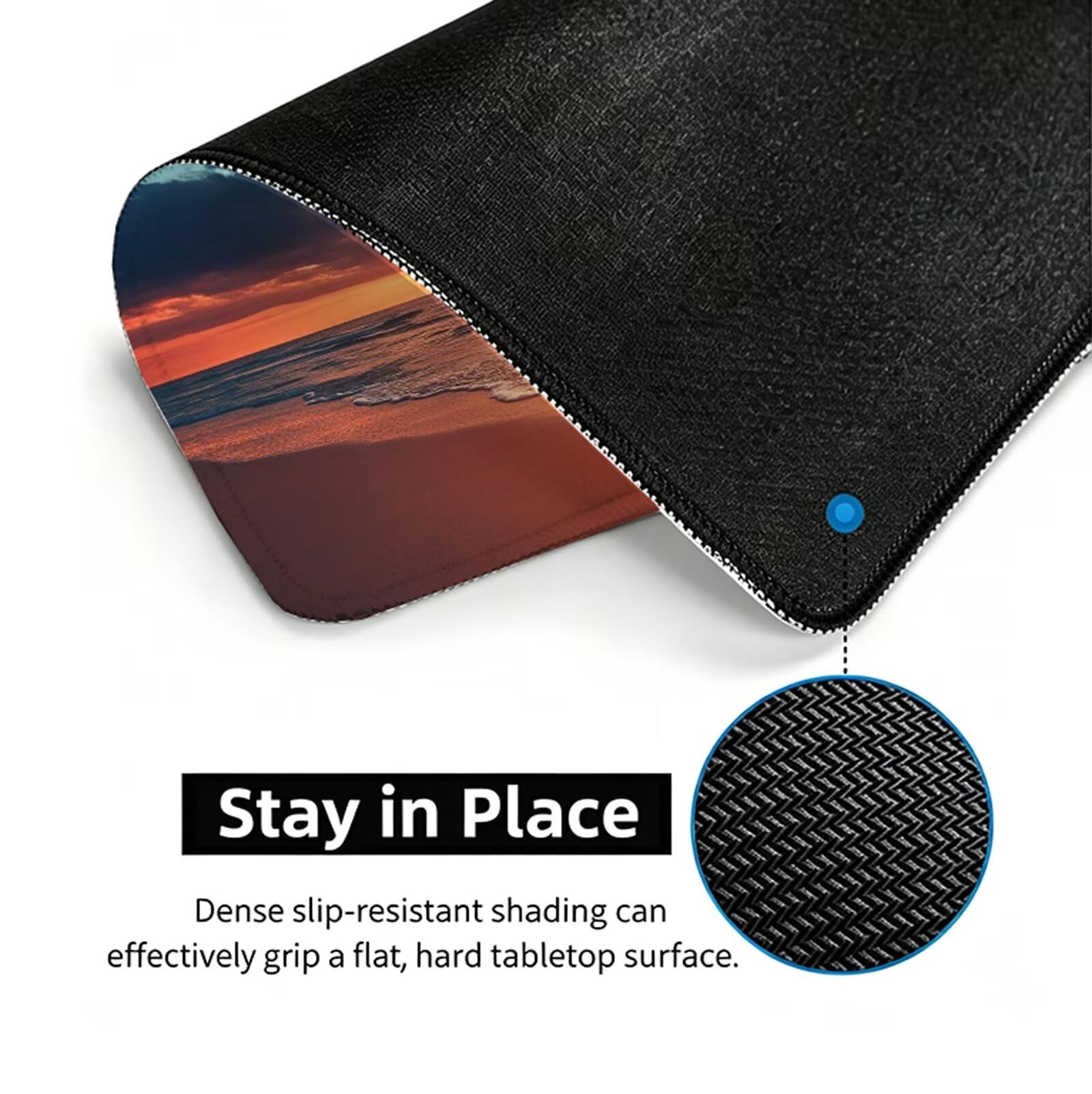 Tappetino Mouse Mare Tappetino Mouse XXL 150x80 cm Mouse Pad Tramonto Sottomano Scrivania Ufficio Grande, Mousepad Gaming Antiscivolo Impermeabile, Tappeto per Accessori Computer, Gamer, Regalo W6-885