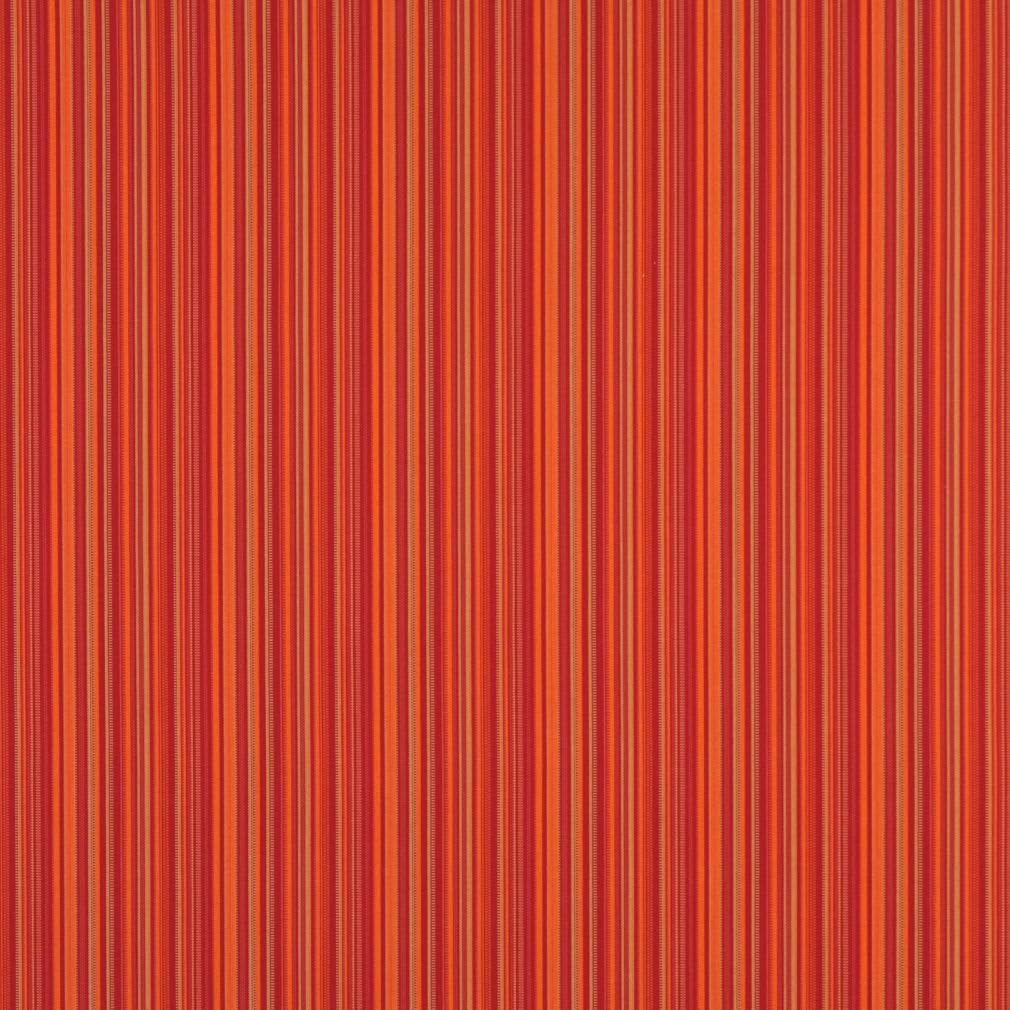 B466 Orange Striped Indoor Outdoor Marine Contemporary Upholstery Fabric by The Yard